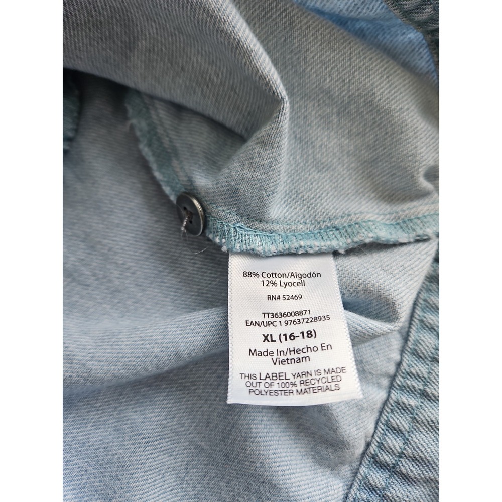 Time And Tru Denim Dress XL Blue Pockets Minimalist Cotton Basic Coastal Capsule - Picture 16 of 16